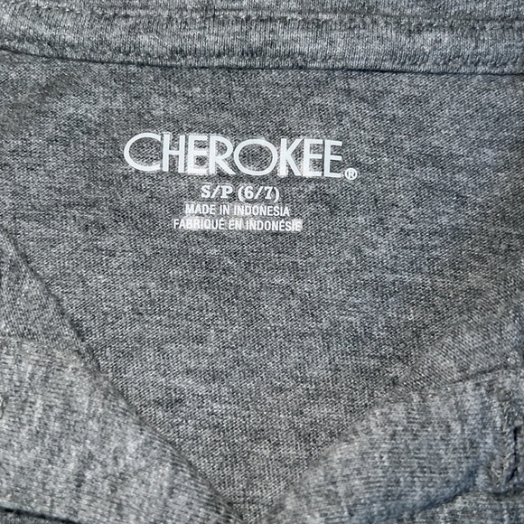 CHEROKEE KID BOY BASIC GRAY LIGHTWEIGHT POLO SHORT SLEEVE SHIRT - Picture 3 of 4